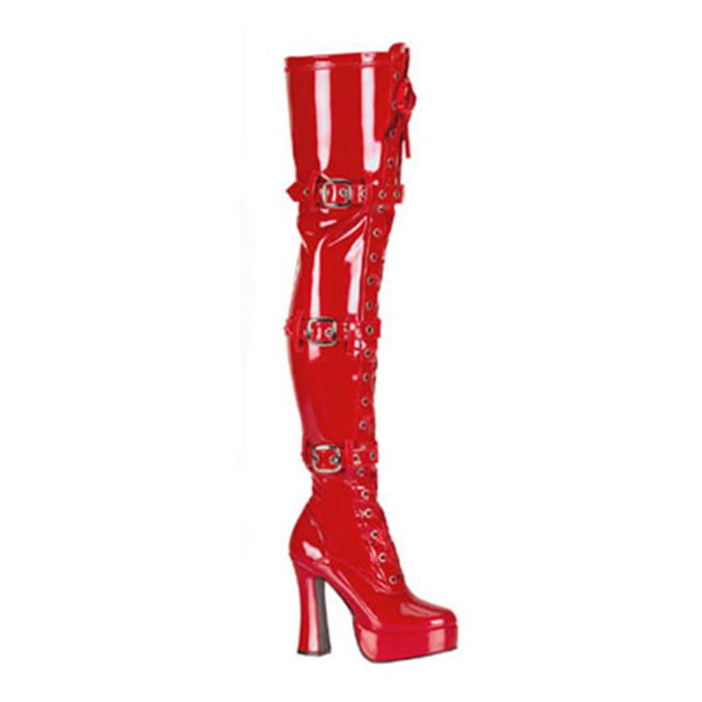 pleaser - ELECTRA3028 Bottes cuissardes à plateforme - Rouge Product image